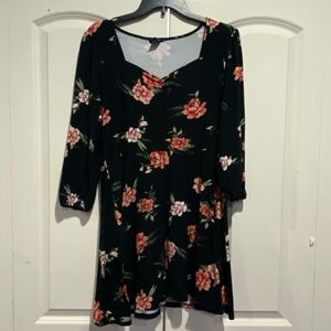 Black floral Dress